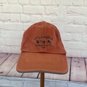Y2K Columbia sportswear orange ball snapback hat unisex
